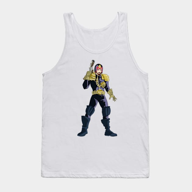 Judge Dredd Unmasked Tank Top by halfzero